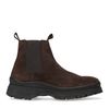 Dunkelbraune Chelsea Boots aus Veloursleder