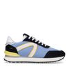 Blaue Veloursleder-Sneaker mit farbigen Details