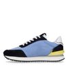 Blaue Veloursleder-Sneaker mit farbigen Details