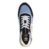 Blaue Veloursleder-Sneaker mit farbigen Details