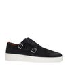 Dunkelblaue Monk-Sneaker aus Veloursleder