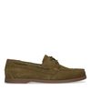 Grüne Veloursleder-Slipper