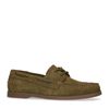 Grüne Veloursleder-Slipper