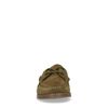Grüne Veloursleder-Slipper