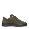 Dunkelgrüne Veloursleder-Sneaker