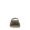 Dunkelgrüne Veloursleder-Sandalen