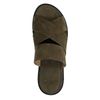Dunkelgrüne Veloursleder-Sandalen