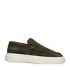 Dunkelgrüne Loafer mit weißer Sohle