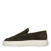 Dunkelgrüne Loafer mit weißer Sohle