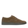 Dunkelgrüne Veloursleder-Sneaker