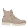 Beigefarbene Chelsea Boots aus Veloursleder
