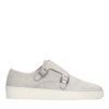Hellgraue Monk-Sneaker aus Veloursleder