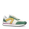 Offwhite Veloursleder-Sneaker mit farbigen Details