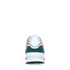 Orangefarbene Veloursleder-Sneaker mit farbigen Details