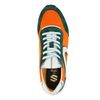 Orangefarbene Veloursleder-Sneaker mit farbigen Details
