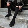 Schwarze Chelsea Boots aus Veloursleder