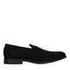 Schwarze Penny Loafer aus Veloursleder