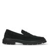 Schwarze Veloursleder-Loafer mit chunky Sohle