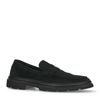 Schwarze Veloursleder-Loafer mit chunky Sohle