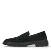 Schwarze Veloursleder-Loafer mit chunky Sohle