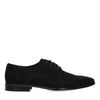 Schwarze Veloursleder-Schnürschuhe