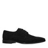 Schwarze Veloursleder-Schnürschuhe