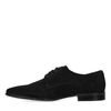 Schwarze Veloursleder-Schnürschuhe