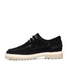 Schwarze Veloursleder-Schnürschuhe