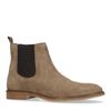 Taupefarbene Chelsea Boots aus Veloursleder
