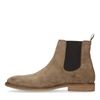 Taupefarbene Chelsea Boots aus Veloursleder