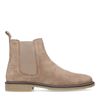 Taupefarbene Chelsea Boots aus Veloursleder