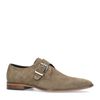 Dunkelgrüne Schnallenschuhe aus Veloursleder