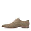 Dunkelgrüne Schnallenschuhe aus Veloursleder