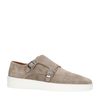 Taupefarbene Monk-Sneaker aus Veloursleder