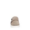 Taupefarbene Monk-Sneaker aus Veloursleder