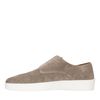 Taupefarbene Monk-Sneaker aus Veloursleder