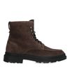 Taupefarbene Schnürboots aus Veloursleder
