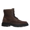 Taupefarbene Schnürboots aus Veloursleder
