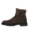 Taupefarbene Schnürboots aus Veloursleder