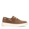 Taupefarbene Veloursleder-Schnürschuhe