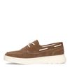 Taupefarbene Veloursleder-Schnürschuhe