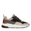 Graue Sneaker mit cognacfarbenen Details