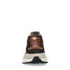 Graue Sneaker mit cognacfarbenen Details