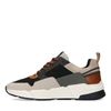 Graue Sneaker mit cognacfarbenen Details