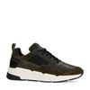 Grüne Veloursleder-Sneaker mit schwarzen Details