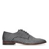 Chaussures à lacets en cuir avec motif losange - argenté