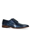 Chaussures à lacets en cuir avec imprimé - bleu foncé