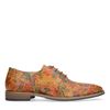 Chaussures à lacets en cuir avec imprimé fleuri - marron