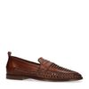 Slip-on tressées en cuir - marron