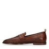 Slip-on tressées en cuir - marron